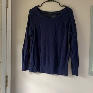Torrid Navy Blue sweater w/ lace cut outs